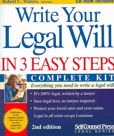 Write Your Legal Will in 3 Easy Steps Paperback